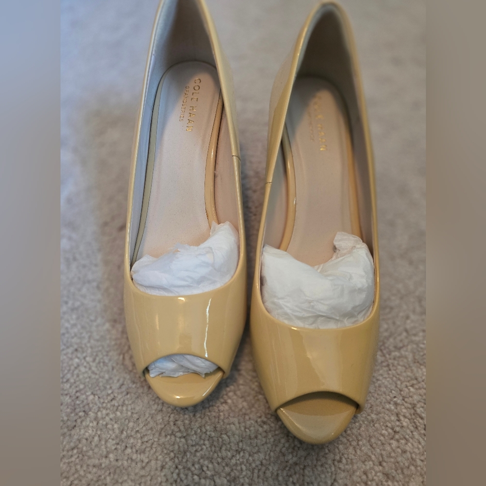Cole Haan Women's Cream Peep Toe Shoes